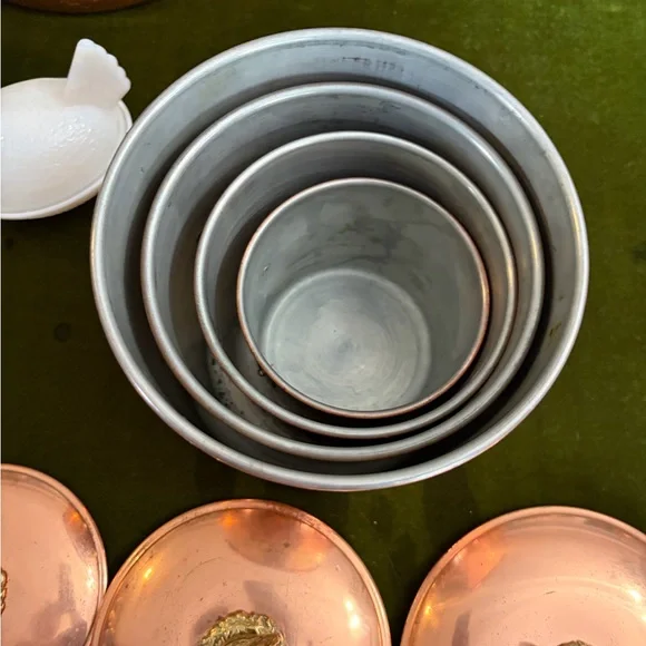 Vintage Copper Canister Set with Gold Accents from Portugal - Picture 14 of 16